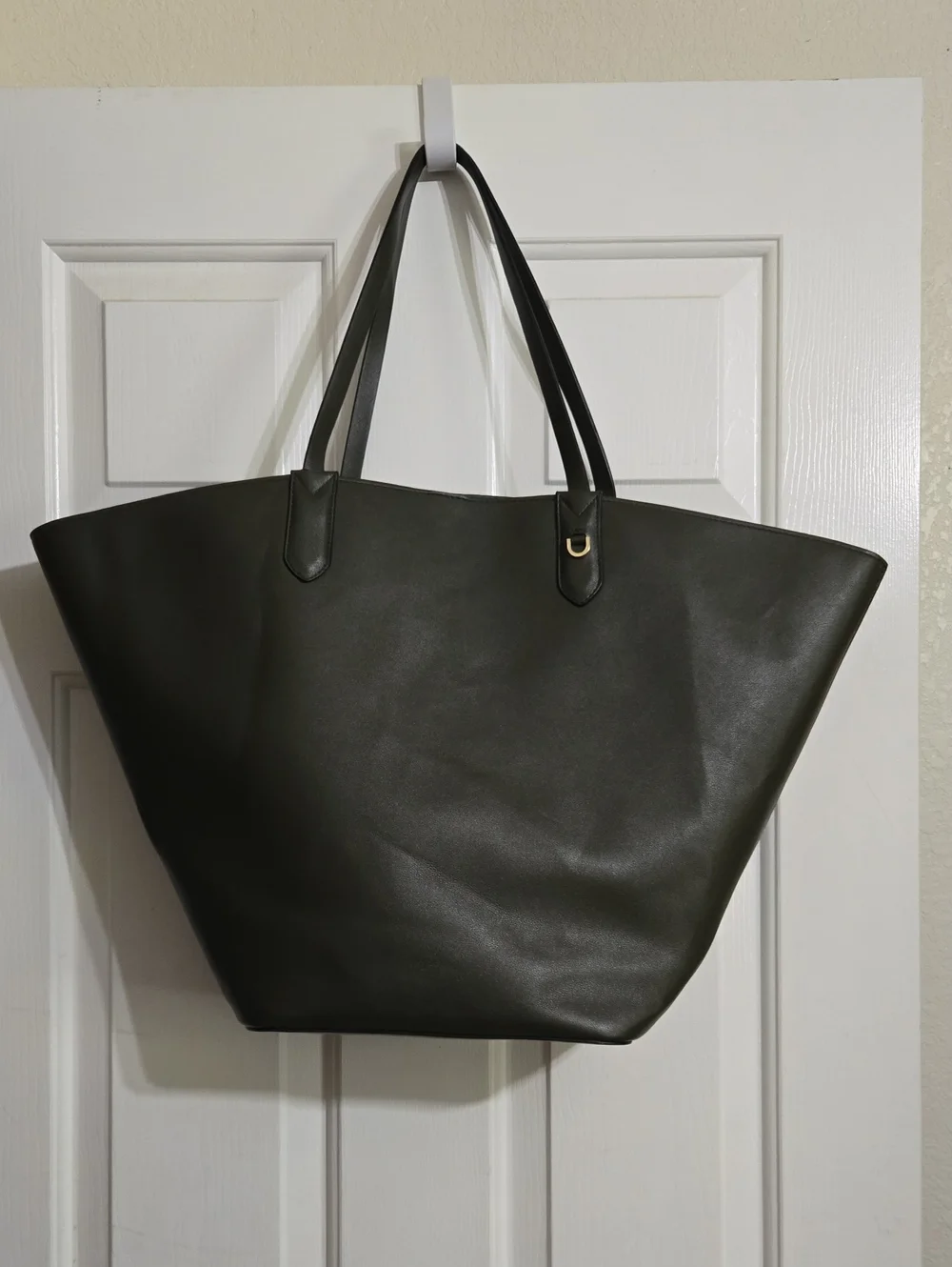 a new day Olive Green Structured Tote with Double Straps